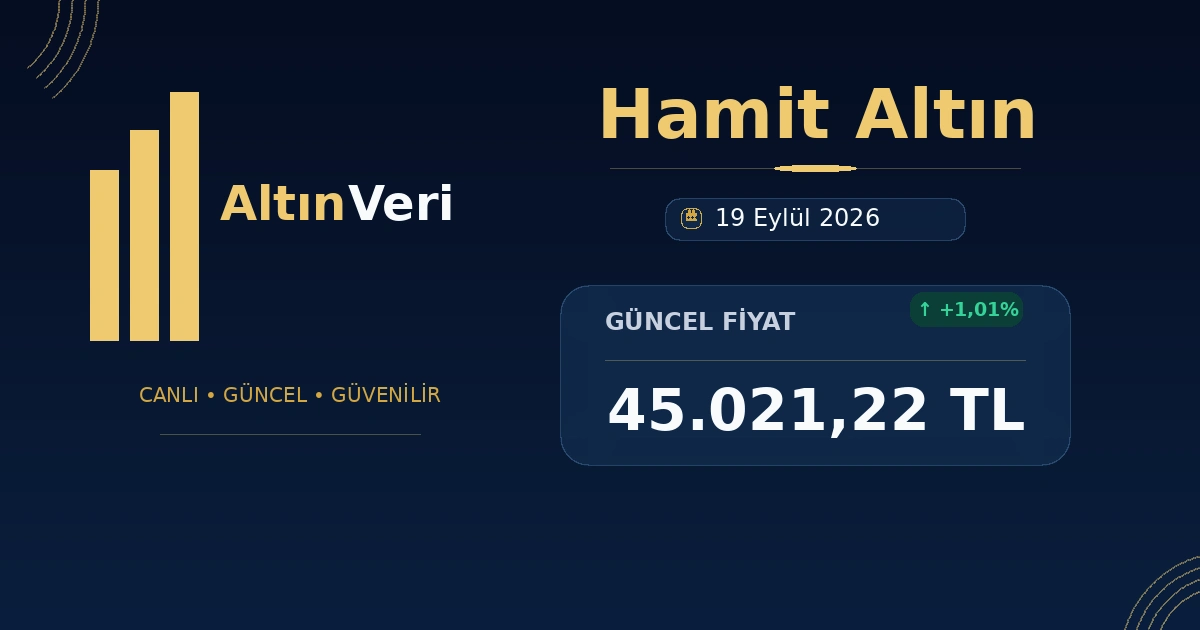 19 Eylül 2026 Hamit Altın alış satış fiyatları